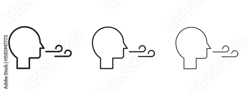 Breath icon for Website or Apps Elements, Logo. Pixel vector graphics