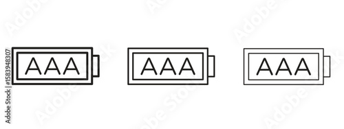 AAA battery icon for Website or Apps Elements, Logo. Pixel vector graphics