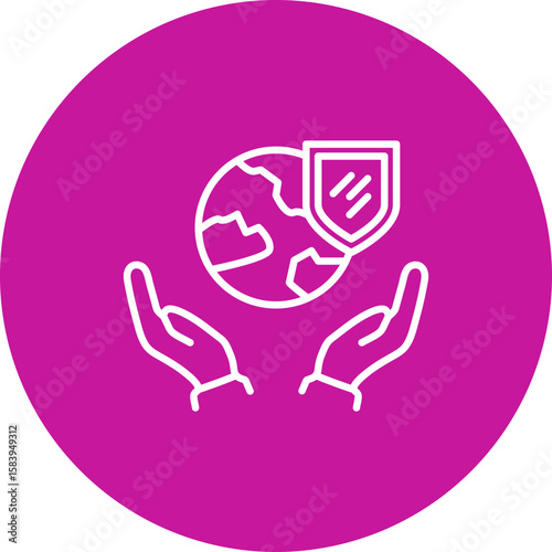 Environmental Protection  Vector Pink Circle Icon Design