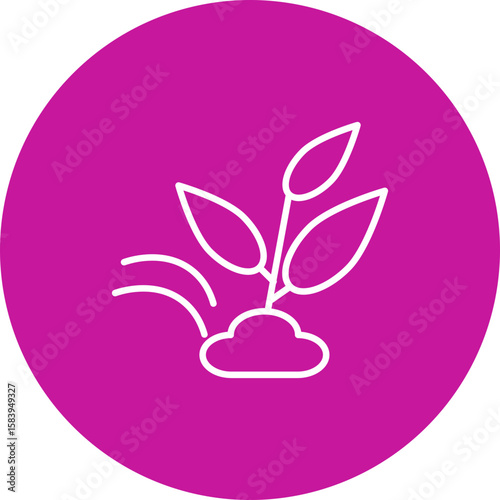 Plant Seed  Vector Pink Circle Icon Design