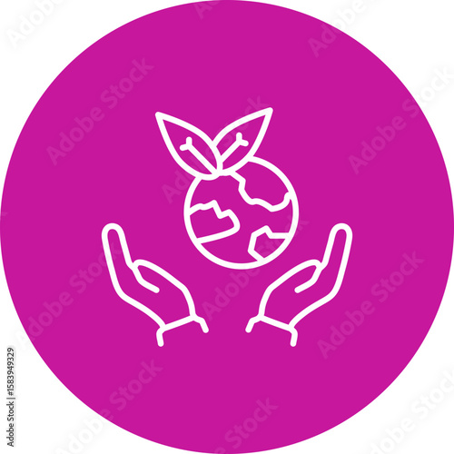 Environmental Awareness  Vector Pink Circle Icon Design