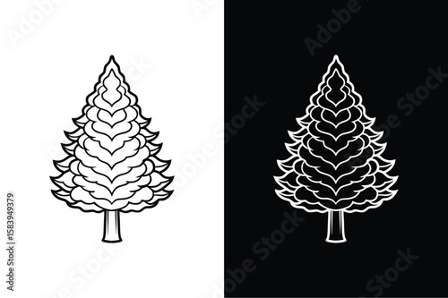 Cypress tree icon isolated vector icon illustration on white background.