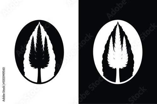 Cypress tree icon isolated vector icon illustration on white background.