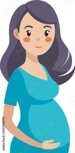  A pregnant lady woman illustrations vector art file 