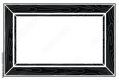 Modern art features a textured wood frame design against a white background, perfect for creative graphic layouts.