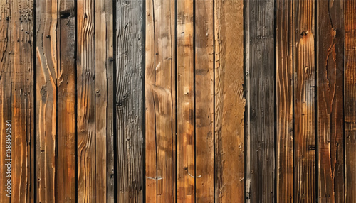 Close up of wall made of wooden planks. Wood plank texture background. Wood panels. Wooden background.
