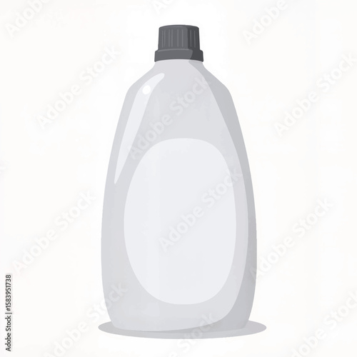 Plastic bottle for cleaning liquid in minimalist design  