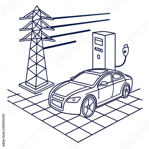 Clean transport and energy tech icon — perfect for eco-friendly travel or energy apps.