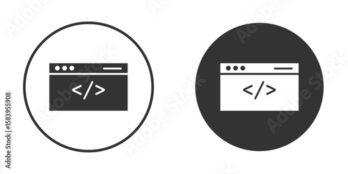 Web Code icon simple solid style concept. Clipart vectors