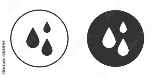 Water drop icon simple solid style concept. Clipart vectors