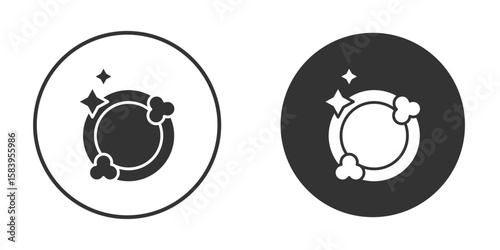 Washing dishes icon simple solid style concept. Clipart vectors