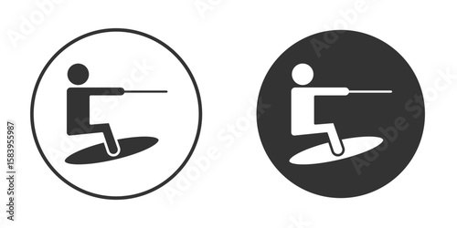 Wakeboarding icon simple solid style concept. Clipart vectors