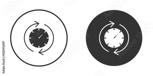 Uptime and downtime icon simple solid style concept. Clipart vectors
