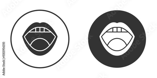 Tonsillitis icon simple solid style concept. Clipart vectors