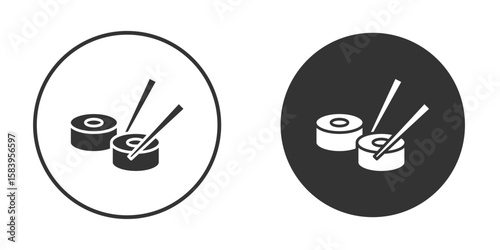 Sushi icon simple solid style concept. Clipart vectors