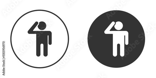 Salute icon simple solid style concept. Clipart vectors