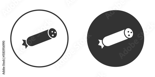 Salami icon simple solid style concept. Clipart vectors