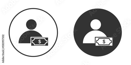 Personal loan icon simple solid style concept. Clipart vectors