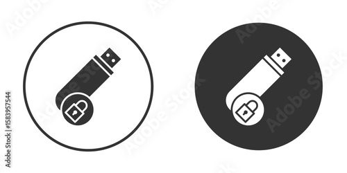 Pendrive security icon simple solid style concept. Clipart vectors