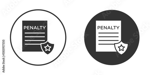 Penalty icon simple solid style concept. Clipart vectors