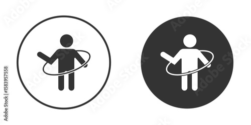 People Hula hop icon simple solid style concept. Clipart vectors