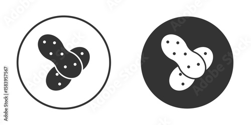 Peanut icon simple solid style concept. Clipart vectors