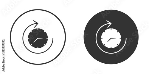 Past icon simple solid style concept. Clipart vectors