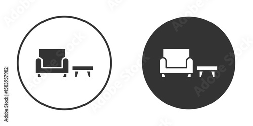 Lounge icon simple solid style concept. Clipart vectors