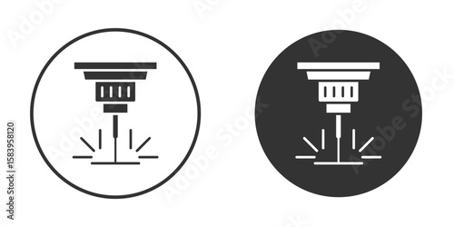Laser machine icon simple solid style concept. Clipart vectors