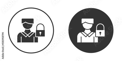 Guarantor icon simple solid style concept. Clipart vectors