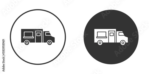 Food truck icon simple solid style concept. Clipart vectors