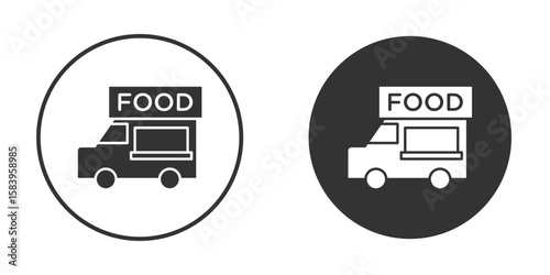 Food truck icon simple solid style concept. Clipart vectors