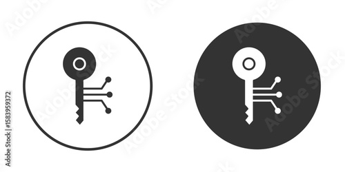 Digital key icon simple solid style concept. Clipart vectors
