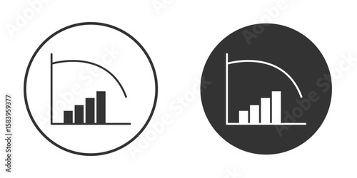 Diminishing returns icon simple solid style concept. Clipart vectors
