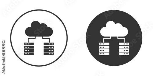 Data center icon simple solid style concept. Clipart vectors