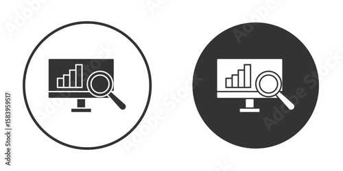 Data Analysing icon simple solid style concept. Clipart vectors