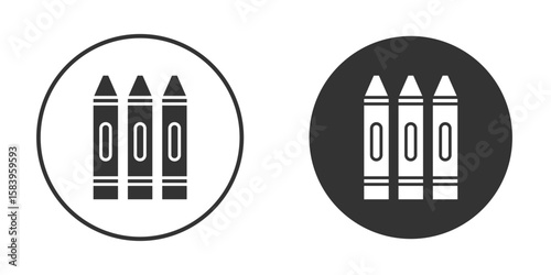 Crayon icon simple solid style concept. Clipart vectors