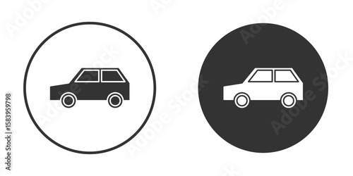 Compact car icon simple solid style concept. Clipart vectors