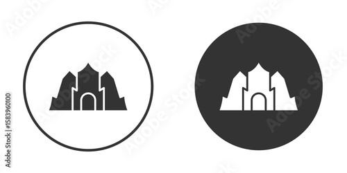cave icon simple solid style concept. Clipart vectors