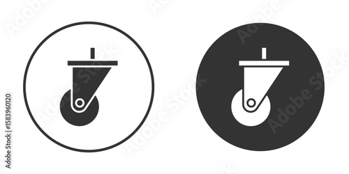 Cart trolley wheel icon simple solid style concept. Clipart vectors