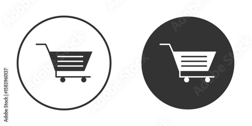 Cart icon simple solid style concept. Clipart vectors