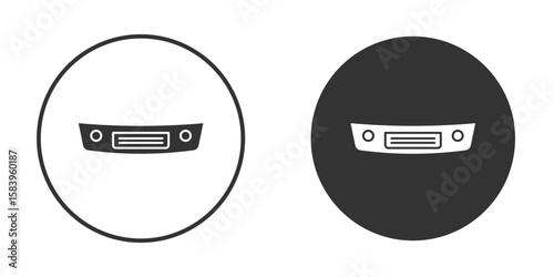 Car bumper icon simple solid style concept. Clipart vectors
