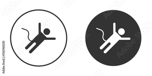 Bungee jumping icon simple solid style concept. Clipart vectors