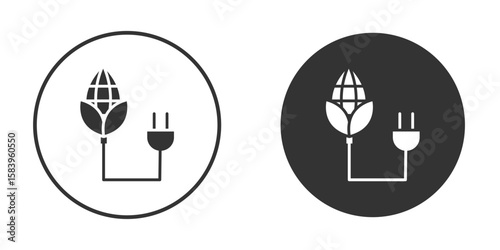 Biomass energy icon simple solid style concept. Clipart vectors