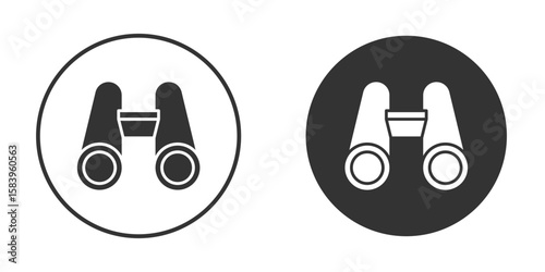 Binoculars icon simple solid style concept. Clipart vectors