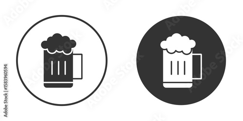 Beer icon simple solid style concept. Clipart vectors