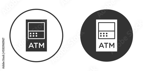 ATM machine icon simple solid style concept. Clipart vectors