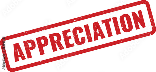 Red Appreciation Text Stamp Isolated on White Background Showing Gratitude and Positive Reinforcement