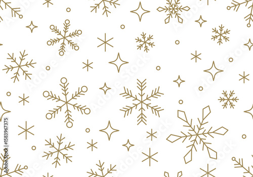 Seamless pattern Christmas design with snowflake border vector illustration. Holiday background with falling snow for Christmas and New Year banners