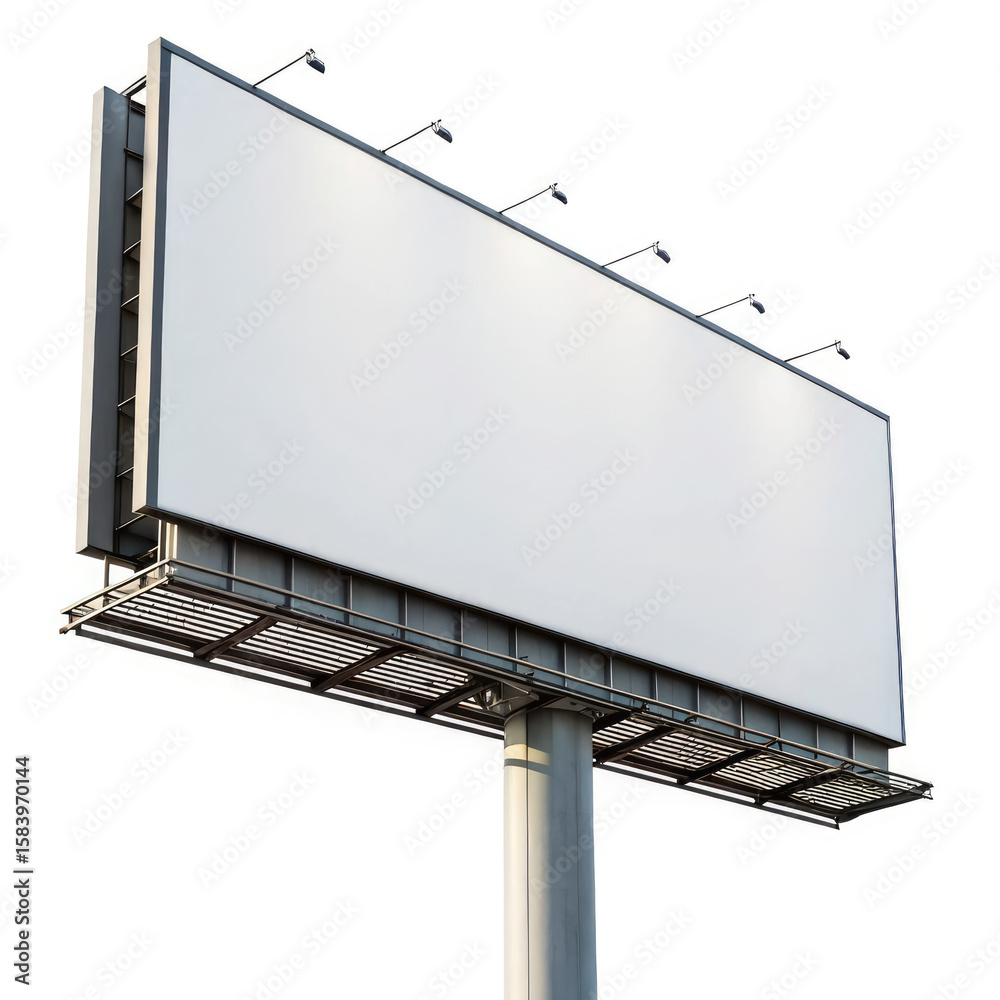 Obraz premium blank billboard isolated on white background